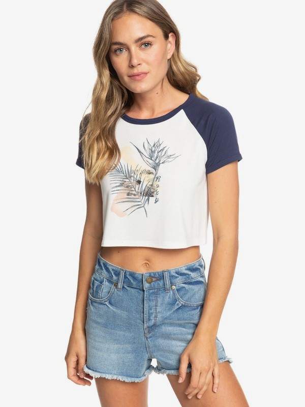 roxy, Ray Of Sun Cropped Tee, DRESS BLUES (btk0) 0 Ray Of Sun Cropped Tee Blue ARJZT05212 Roxy