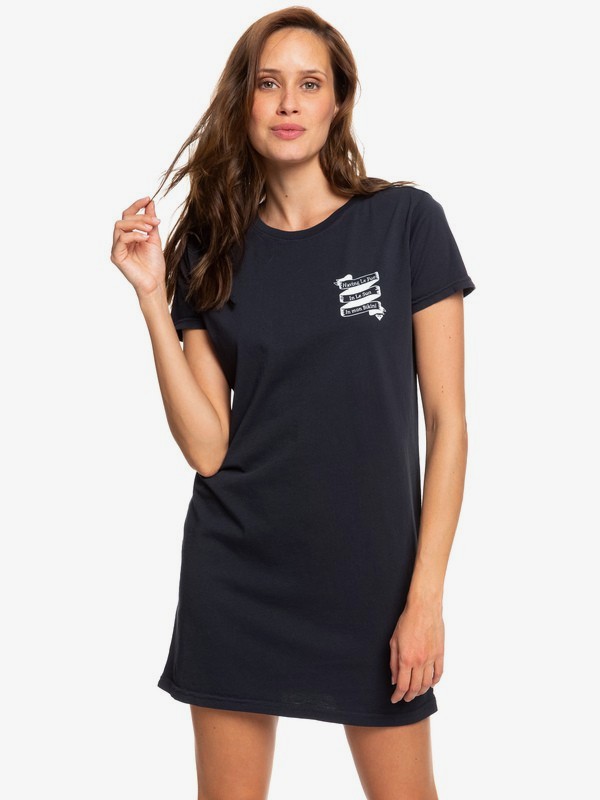 roxy, Le Fun In Le Sun Midi T-Shirt Dress, TRUE BLACK (kvj0) 0 Le Fun In Le Sun Midi T-Shirt Dress Black ARJZT05413 Roxy