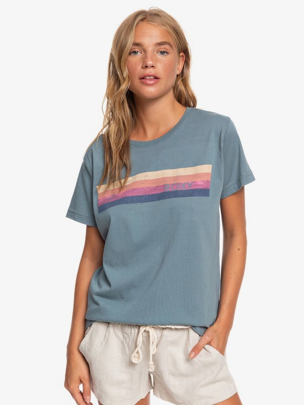 roxy, Retro Stripe Boyfriend Tee, TROOPER (bln0) 0 Retro Stripe Boyfriend Tee Blue ARJZT05642 Roxy
