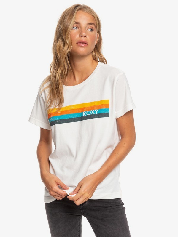 roxy, Retro Stripe Boyfriend Tee, SNOW WHITE (wbk0) 0 Retro Stripe Boyfriend Tee White ARJZT05642 Roxy