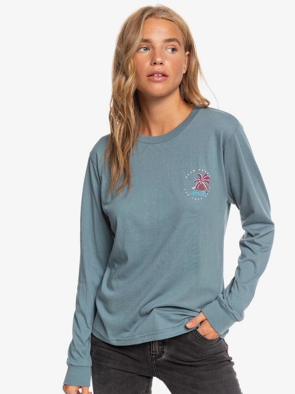 roxy, Sweet Afternoon Vintage Long Sleeve Tee, TROOPER (bln0) 0 Sweet Afternoon Vintage Long Sleeve Tee Blue ARJZT05643 Roxy