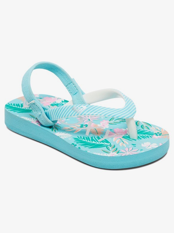 roxy, Girl's 2-6 Pebbles Sandals, AQUA (aqa) 0 Girl's 2-6 Pebbles Sandals Blue AROL100004 Roxy