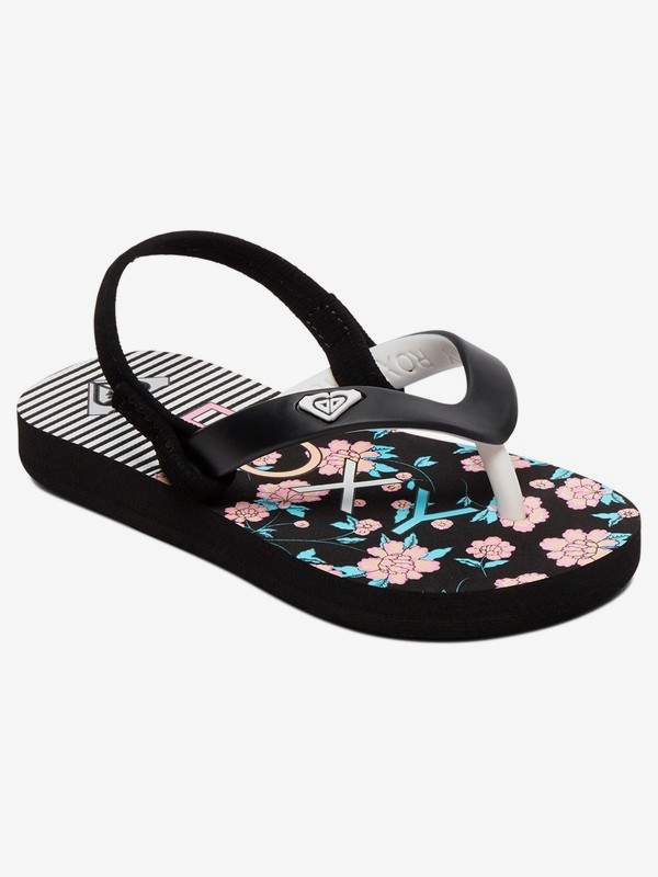 roxy, Girl's 2-6 Tahiti Sandals, BLACK/PINK/BLACK (kpk) 0 Girl's 2-6 Tahiti Sandals Black AROL100005 Roxy