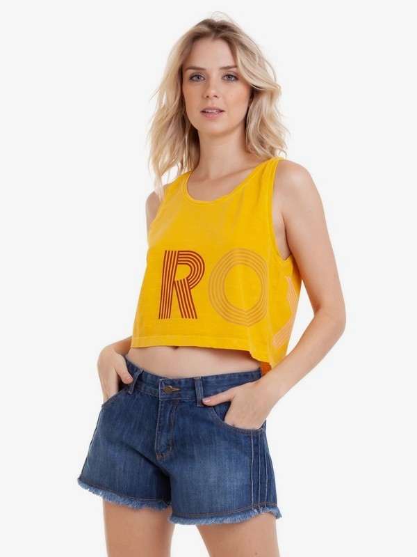 roxy, Camiseta Regata Side Girl ROXY, AMARELO ESCURO (ame) 0 Camiseta Regata Side Girl ROXY BR73731667 Roxy