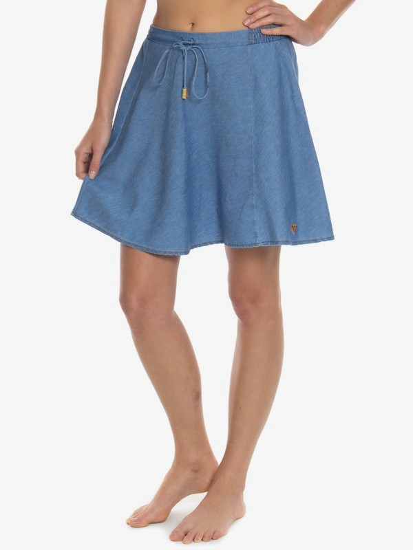 roxy, Saia Feminina Curta Cintura Alta Roxy, BLUE* (blu) 0 Saia Feminina Curta Cintura Alta Roxy Azul BR73801237 Roxy