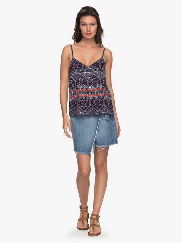 roxy, Mini Saia Jeans Punta Brea Roxy, MEDIUM BLUE (bgy0) 0 Mini Saia Jeans Punta Brea Roxy Azul BR73801242 Roxy