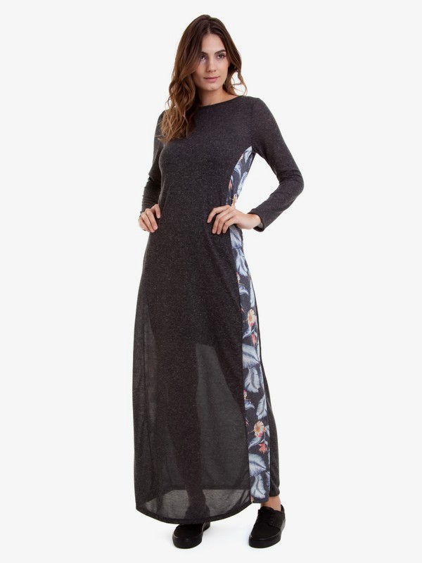 roxy, Vestido Longo com Laterais Estampadas Tropical Love Roxy, PRETO* (2013) 0 Vestido Longo com Laterais Estampadas Tropical Love Roxy Preto BR73811576 Roxy