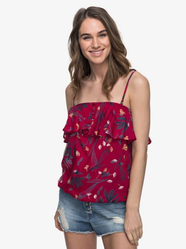 roxy, Blusa Feminina Alças Ajustáveis Estampada Roxy, PERSIAN RED BOTANIC GARDEN (mqw6) 0 Blusa Feminina Alças Ajustáveis Estampada Roxy Pink BR73891355 Roxy
