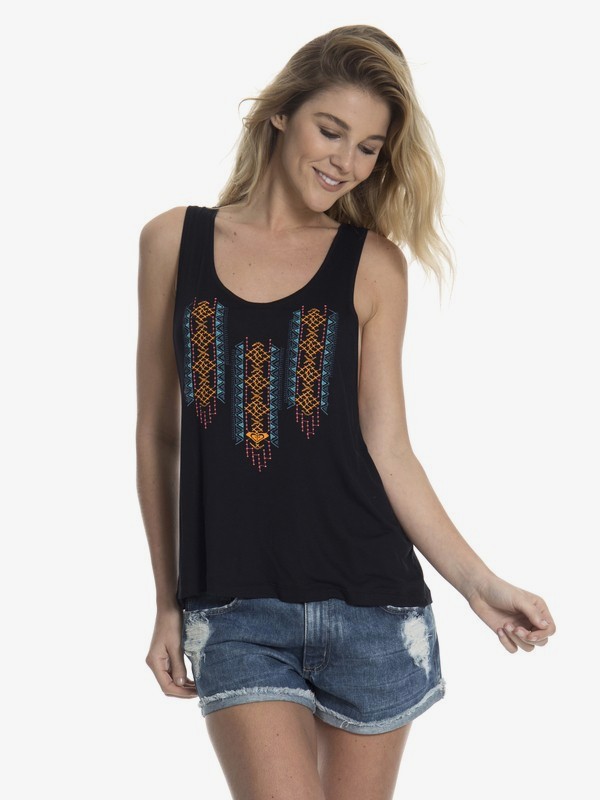 roxy, Regata Feminina Bordada Roxy, PRETO* (prt) 0 Regata Feminina Bordada Roxy Preto BR73891364 Roxy
