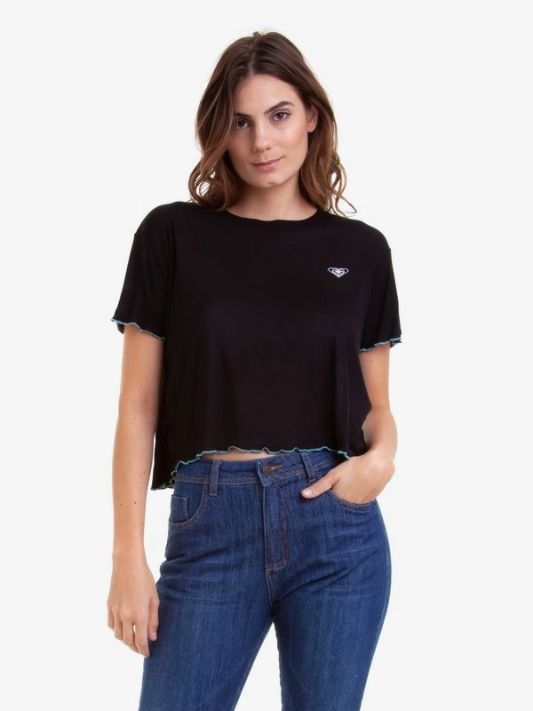roxy, Camiseta Manga Curta Cropped All The Waves Roxy, PRETO* (2013) 0 Camiseta Manga Curta Cropped All The Waves Roxy Preto BR73911265 Roxy