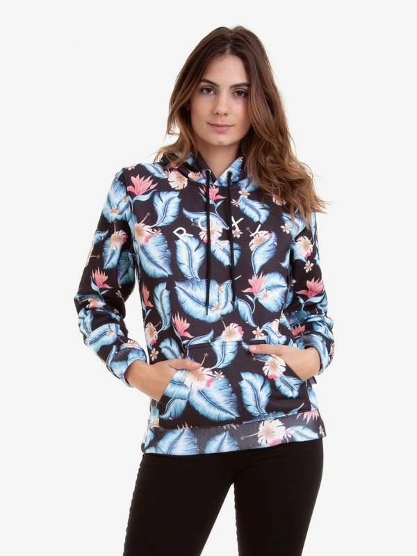 roxy, Moletom Canguru Estampado Tropical Love Roxy, PRETO* (2013) 0 Moletom Canguru Estampado Tropical Love Roxy Preto BR77501316 Roxy