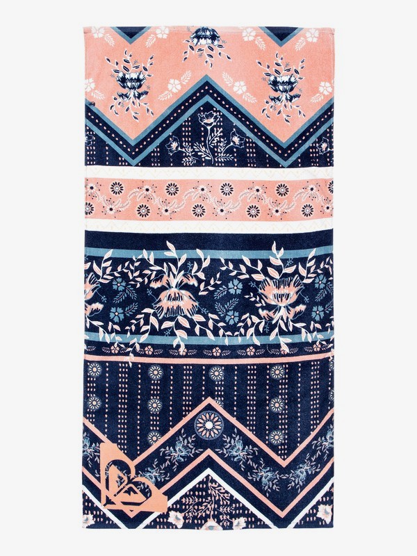 roxy, Pretty Simple - Beach Towel, MED BLUE NEWPORT BORDER SW (bte7) 0 Pretty Simple - Beach Towel Blue ERGAA03065 Roxy