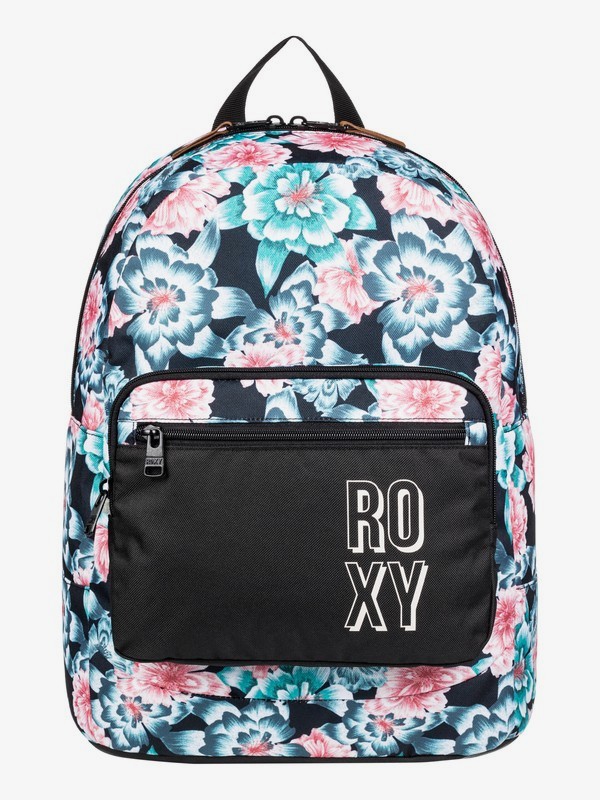roxy, Happy At Home 23L - Sac à dos de taille moyenne pour Fille 8-16 ans, ANTHRACITE S CRYSTAL FLOWER (xkbm) 0 Happy At Home 23L - Sac à dos de taille moyenne pour Fille 8-16 ans Multicouleurs ERGBP03037 Roxy