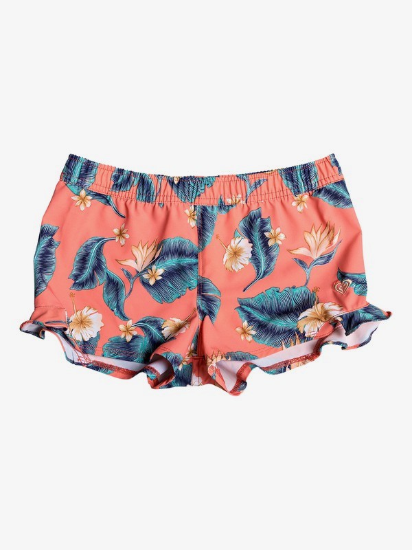 roxy, Girl's 7-14 Seaside Lover 4.5" Boardshorts, F CORAL N TROPICAL LOVE RG SW (xmmb) 0 Girl's 7-14 Seaside Lover 4.5" Boardshorts Pink ERGBS03063 Roxy