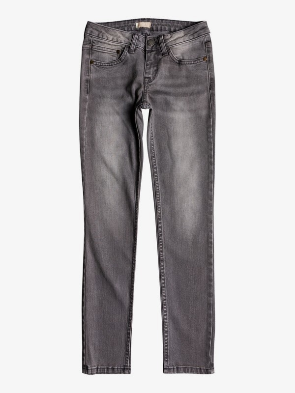 roxy, Girl's 7-14 American Ride Slim Fit Jeans, GREY WASH (slew) 0 Girl's 7-14 American Ride Slim Fit Jeans Grey ERGDP03043 Roxy