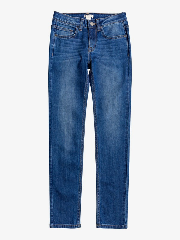 roxy, Strong Spirit - Jean Slim fit pour Fille 4-16, MEDIUM BLUE (bmtw) 0 Strong Spirit - Jean Slim fit pour Fille 4-16 Bleu ERGDP03053 Roxy