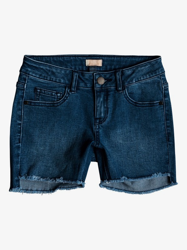 roxy, Girl's 7-14 Light Hearted Denim Shorts, RETRO BLUE (bkp0) 0 Girl's 7-14 Light Hearted Denim Shorts Blue ERGDS03037 Roxy