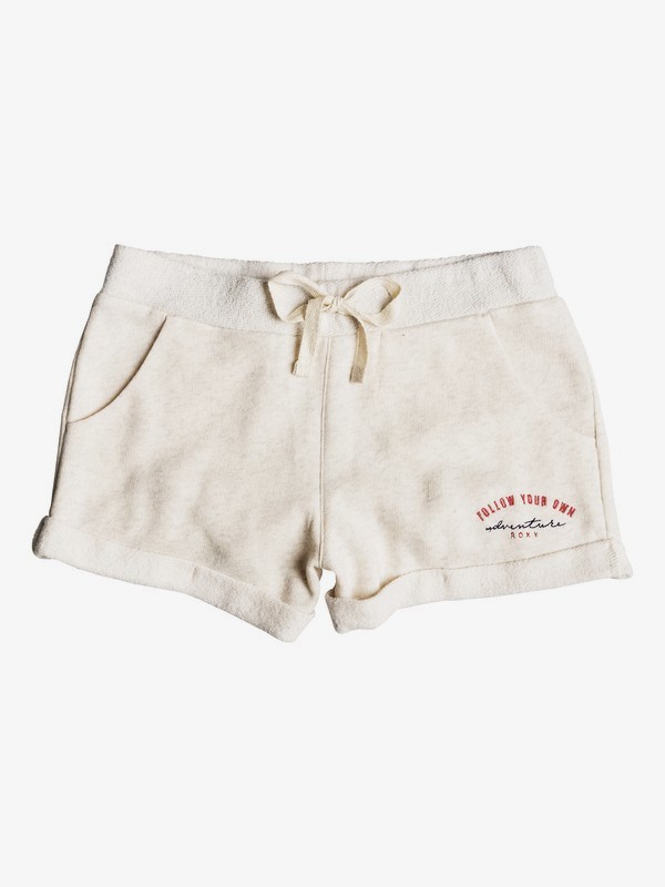 roxy, Girl's 7-14 Blazing Eyes Sweat Shorts, METRO HEATHER (tenh) 0 Girl's 7-14 Blazing Eyes Sweat Shorts Beige ERGFB03085 Roxy