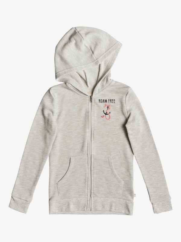 roxy, Girl's 7-14 Lots Of Joy Roam Free Zip-Up Hoodie, METRO HEATHER (tenh) 0 Girl's 7-14 Lots Of Joy Roam Free Zip-Up Hoodie ERGFT03260 Roxy