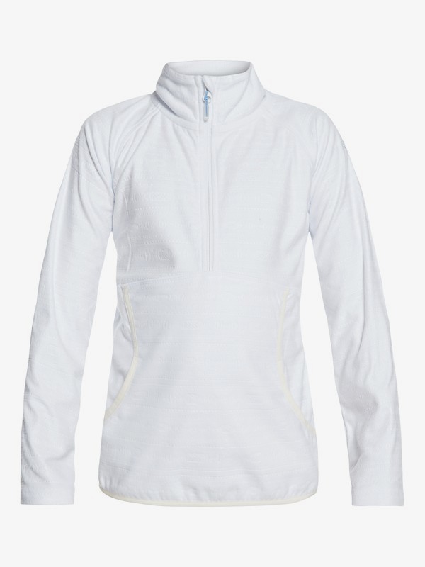 roxy, Cascade - Polaire demi-zip technique pour Fille 8-16 ans, BRIGHT WHITE_INDIE STRIPES EMB (wbb5) 0 Cascade - Polaire demi-zip technique pour Fille 8-16 ans Blanc ERGFT03269 Roxy