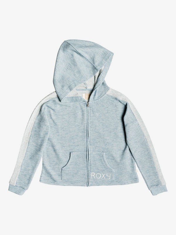 roxy, Girl's 7-14 Listen Closely A Zip-Up Hoodie, STORM BLUE HEATHERED (bmgh) 0 Girl's 7-14 Listen Closely A Zip-Up Hoodie Blue ERGFT03278 Roxy