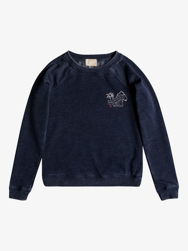 roxy, Girl's 7-14 Fingers Crossed Little Story Sweatshirt, DRESS BLUES (btk0) 0 Girl's 7-14 Fingers Crossed Little Story Sweatshirt Blue ERGFT03305 Roxy