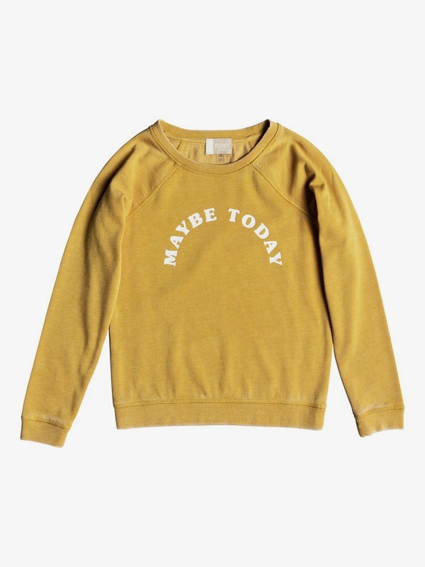 roxy, Girl's 7-14 Fingers Crossed Maybe Sweatshirt, FALL LEAF (yjg0) 0 Girl's 7-14 Fingers Crossed Maybe Sweatshirt Yellow ERGFT03306 Roxy