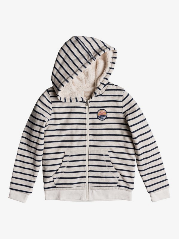 roxy, Girl's 7-14 All My Life Zip-Up Hoodie, DRESS BLUES ROMANTIC STRIPES Y (btk5) 0 Girl's 7-14 All My Life Zip-Up Hoodie Blue ERGFT03321 Roxy