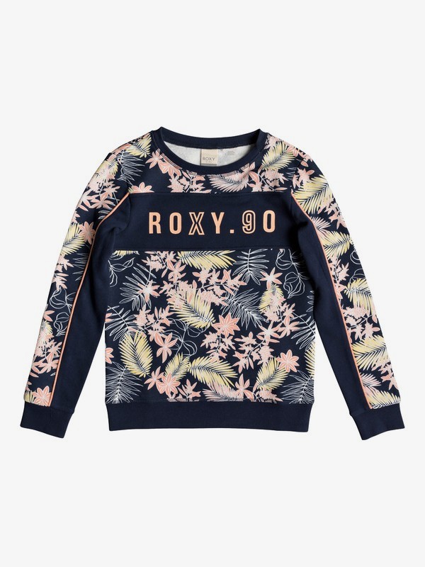 roxy, First In The Water - Sweatshirt for Girls 8-16, DRESS BLUES BIG FULL FLORAL (btk8) 0 First In The Water - Sweatshirt for Girls 8-16 Blue ERGFT03363 Roxy