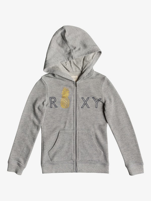 roxy, Girl's 7-14 Mi Bicicleta C Zip-Up Hoodie, HERITAGE HEATHER (sgrh) 0 Girl's 7-14 Mi Bicicleta C Zip-Up Hoodie Grey ERGFT03373 Roxy