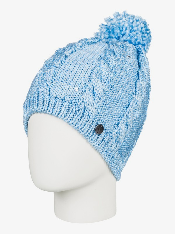 roxy, Girl's 7-14 Shooting Star Pom-Pom Beanie, POWDER BLUE (bgb0) 0 Girl's 7-14 Shooting Star Pom-Pom Beanie Blue ERGHA03108 Roxy