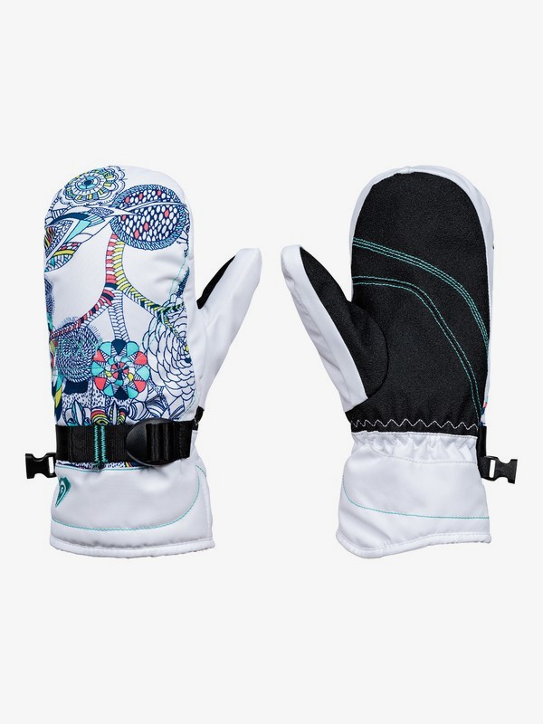 roxy, ROXY Jetty - Snowboard / Skihandschuhe für Mädchen 8-16, BRIGHT WHITE_HACKNEY EMPIRE (wbb6) 0 ROXY Jetty - Snowboard / Skihandschuhe für Mädchen 8-16 Weiss ERGHN03013 Roxy