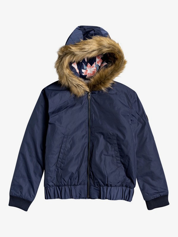 roxy, Rain Dancing - Veste à capuche pour Fille 4-16, MOOD INDIGO (bsp0) 0 Rain Dancing - Veste à capuche pour Fille 4-16 Bleu ERGJK03071 Roxy
