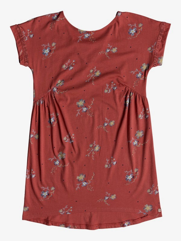 roxy, Girl's 7-14 Dripping Rose Short Sleeve Dress, MINERAL RED SPACED OUT FLORAL (mmz6) 0 Girl's 7-14 Dripping Rose Short Sleeve Dress Pink ERGKD03066 Roxy