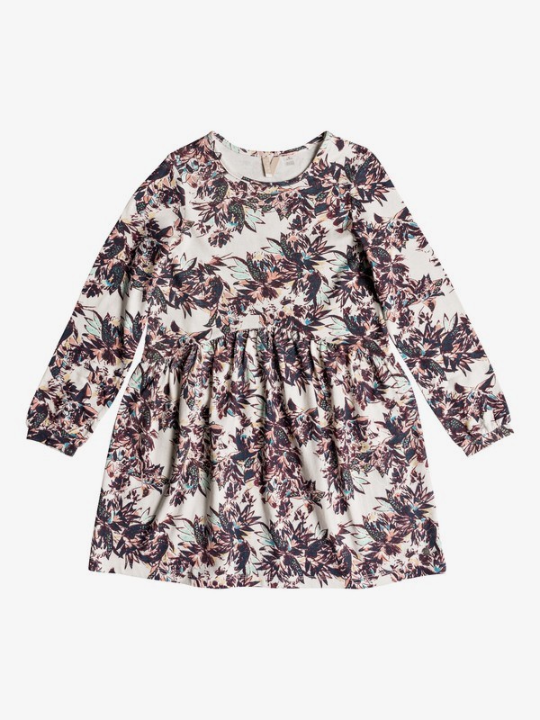 roxy, Girl's 7-14 Ride The Sky Long Sleeve Dress, MARSHMALLOW GINGER TEA YOUTH (xwby) 0 Girl's 7-14 Ride The Sky Long Sleeve Dress White ERGKD03076 Roxy