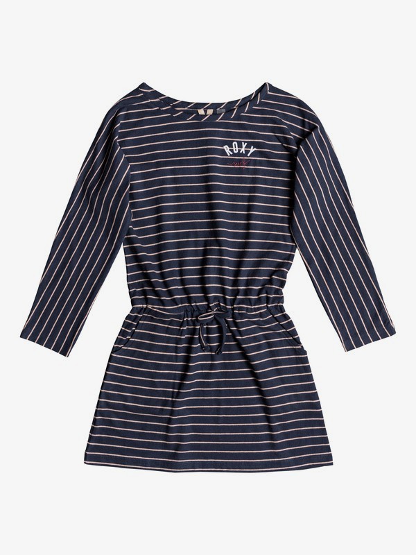 roxy, Girl's 7-14 Stay This Way Long Sleeve Dress, TROPICAL PEACH ROMANTIC STRIPE (xnbn) 0 Girl's 7-14 Stay This Way Long Sleeve Dress Orange ERGKD03077 Roxy