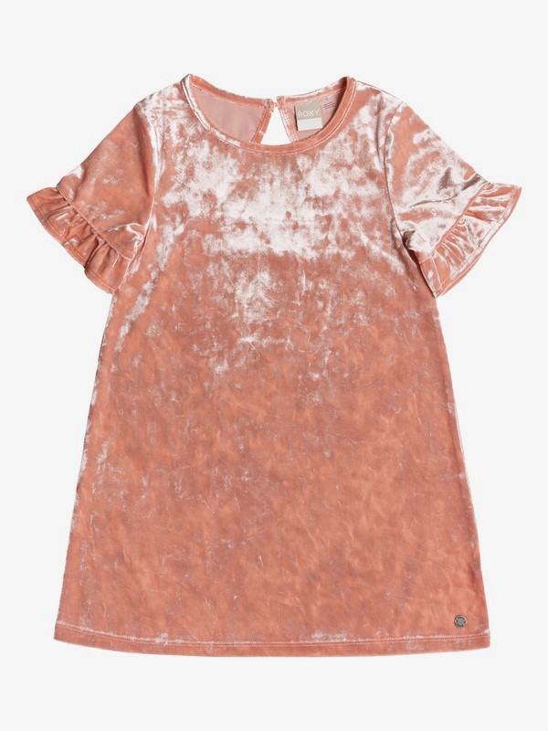 roxy, Girl's 7-14 Enjoy The Silence Short Sleeve Velvet Dress, LOBSTER BISQUE (mhh0) 0 Girl's 7-14 Enjoy The Silence Short Sleeve Velvet Dress Pink ERGKD03078 Roxy