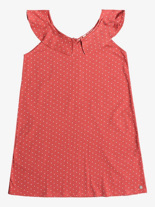 roxy, Girl's 7-14 Jungle Heart Ruffle Strap Dress, CHRYSANTHEMUM DOTS AND DOTS (rnf6) 0 Girl's 7-14 Jungle Heart Ruffle Strap Dress Red ERGKD03092 Roxy