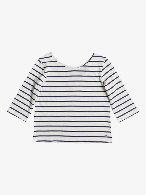 roxy, Girl's 7-14 Fields Of Heaven Stripes 3/4 Sleeve Top, MARSHMALLOW HEAVEN STRIPE (wbt8) 0 Girl's 7-14 Fields Of Heaven Stripes 3/4 Sleeve Top White ERGKT03071 Roxy