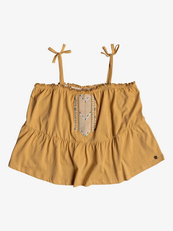 roxy, Girl's 7-14 Sweet Summer Strappy Top, OAK BUFF (tjs0) 0 Girl's 7-14 Sweet Summer Strappy Top Beige ERGKT03081 Roxy