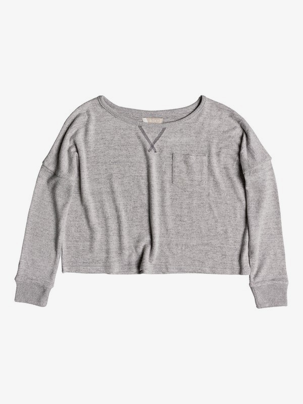 roxy, Girl's 7-14 Shimmering Light Sweatshirt, HERITAGE HEATHER (sgrh) 0 Girl's 7-14 Shimmering Light Sweatshirt Grey ERGKT03085 Roxy