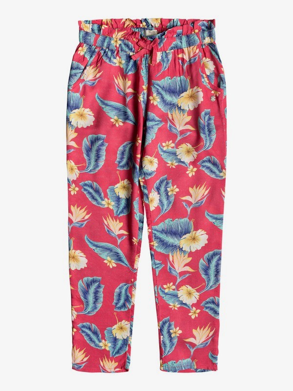 roxy, Happiest Day - Pantalon en viscose pour Fille 8-16 ans, BARBERRY TROPICAL LOVE RG (mpt6) 0 Happiest Day - Pantalon en viscose pour Fille 8-16 ans Rose ERGNP03048 Roxy