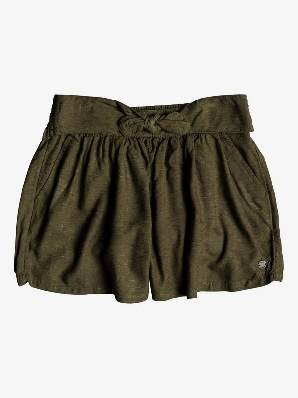 roxy, Girl's 7-14 Little Mind Beach Shorts, BURNT OLIVE (gpz0) 0 Girl's 7-14 Little Mind Beach Shorts Green ERGNS03030 Roxy