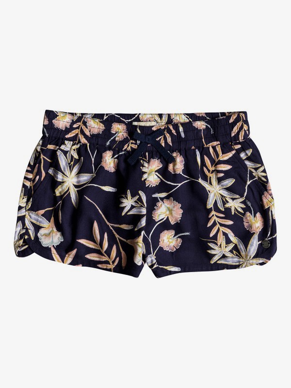 roxy, Girl's 7-14 Young Souls Beach Shorts, DRESS BLUES BIRDS FLOWER YOUTH (xwby) 0 Girl's 7-14 Young Souls Beach Shorts White ERGNS03031 Roxy