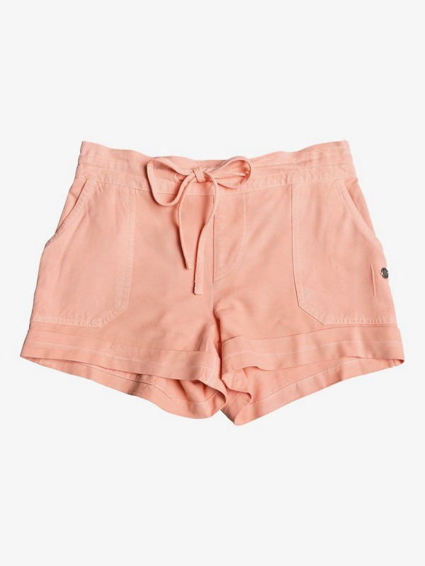 roxy, Girl's 7-14 Goldy Rain Cuff Shorts, SALMON (mfg0) 0 Girl's 7-14 Goldy Rain Cuff Shorts Pink ERGNS03037 Roxy