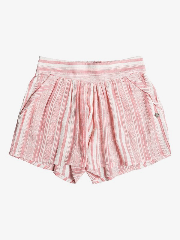 roxy, Girl's 7-14 Tree Leaves Beach Shorts, SUNKIST CORAL SUMY STRIPE (mjv3) 0 Girl's 7-14 Tree Leaves Beach Shorts Pink ERGNS03040 Roxy