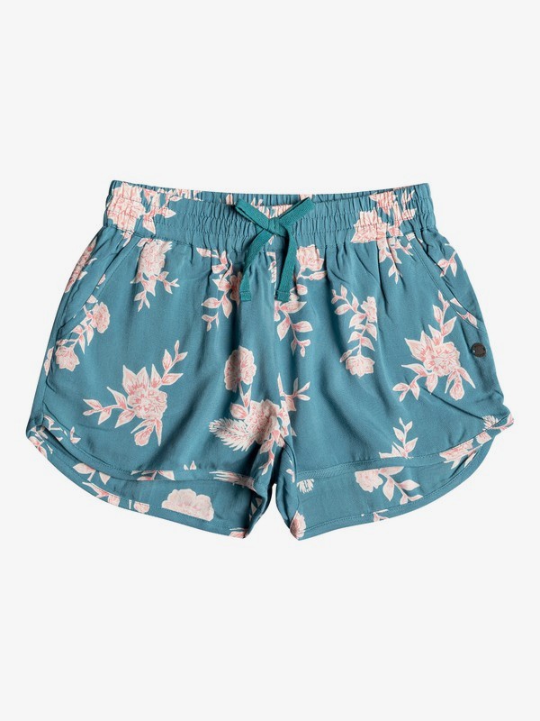 roxy, Girl's 7-14 Tropical Forest Beach Shorts, BRITTANY BLUE EGLANTINE (blz8) 0 Girl's 7-14 Tropical Forest Beach Shorts Blue ERGNS03042 Roxy