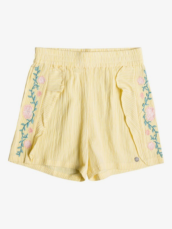 roxy, Girl's 7-14 River Flows Viscose Shorts, SUNLIGHT INDIE STRIPE (yek3) 0 Girl's 7-14 River Flows Viscose Shorts Yellow ERGNS03044 Roxy