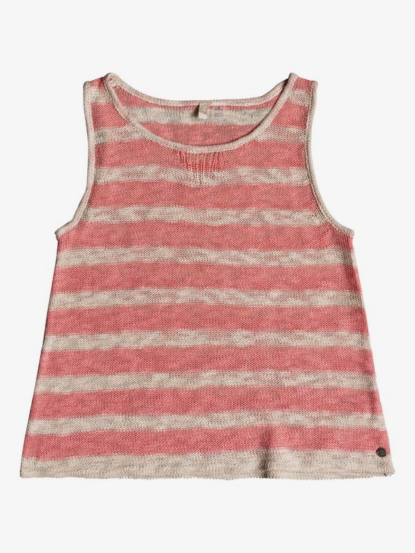 roxy, Girl's 7-14 Nice Surprise Sleeveless Knitted Top, PEACHES N CREAM NICE STRIPE (mey3) 0 Girl's 7-14 Nice Surprise Sleeveless Knitted Top Pink ERGSW03044 Roxy