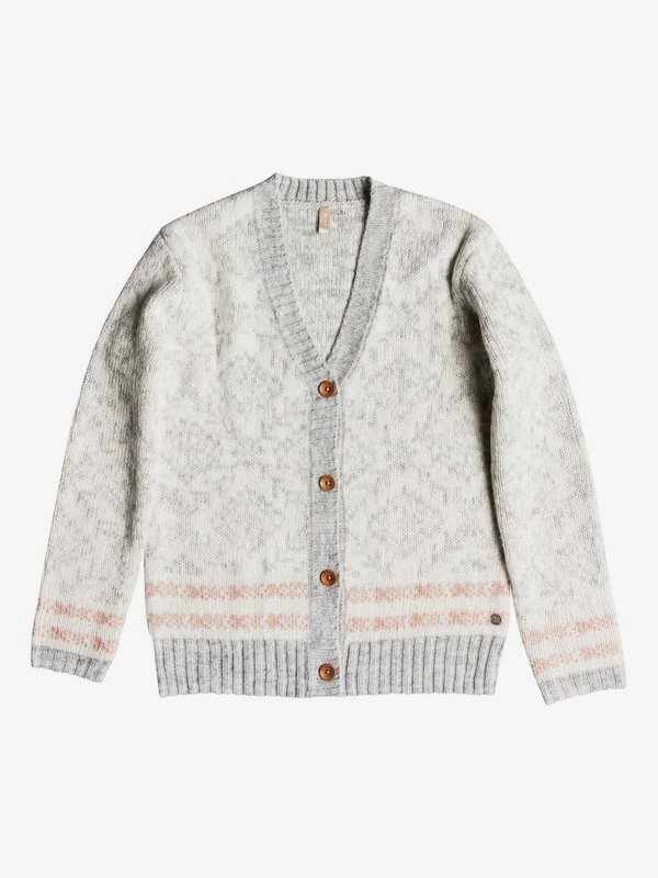 roxy, Girl's 7-14 Find A Lover Cardigan, HERITAGE HEATHER (sgrh) 0 Girl's 7-14 Find A Lover Cardigan Grey ERGSW03047 Roxy